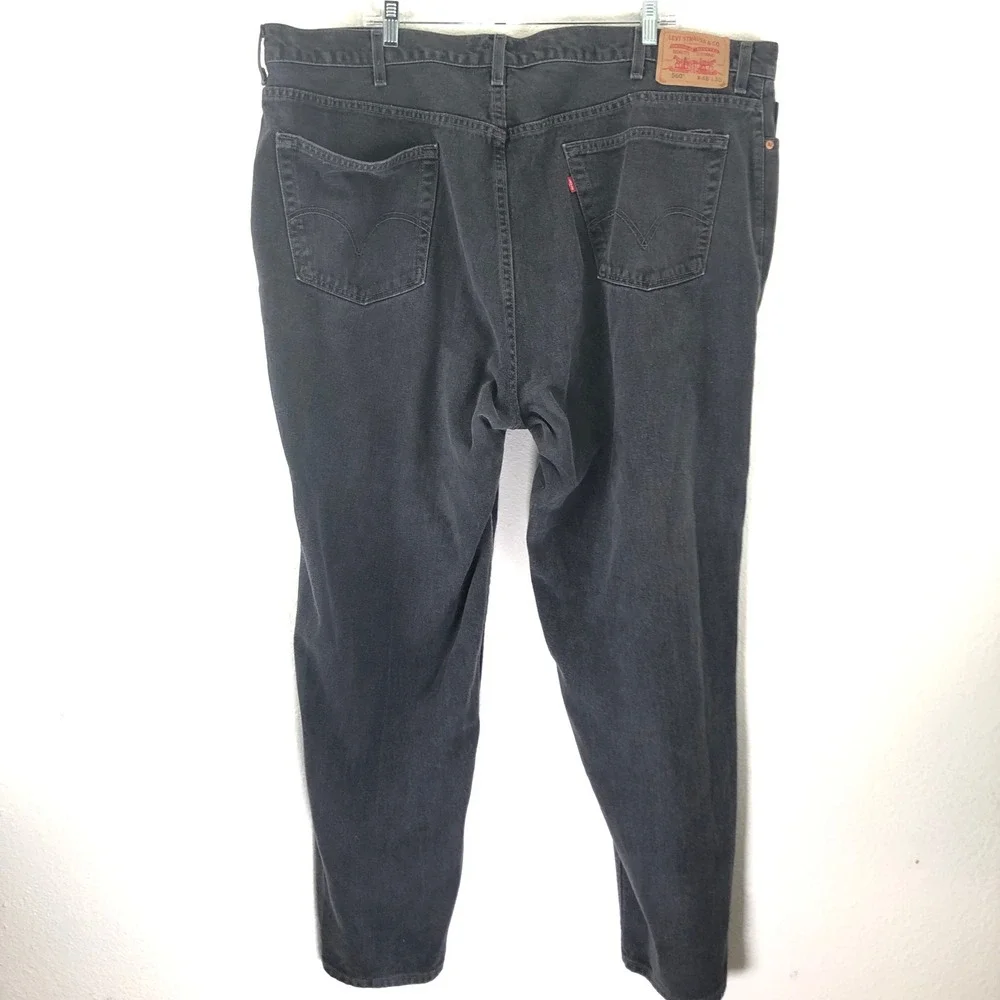 Y2K Levis 560 Comfort Fit Black Tapered Leg Jeans Mens 48x30 Made in USA Vintage